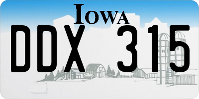 IA license plate DDX315