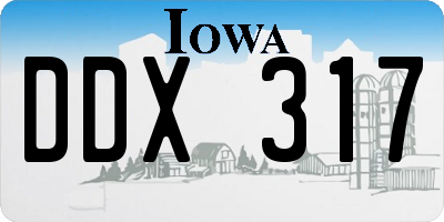 IA license plate DDX317