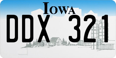 IA license plate DDX321