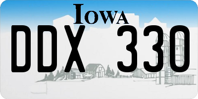IA license plate DDX330