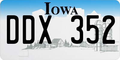 IA license plate DDX352