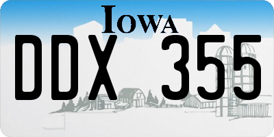 IA license plate DDX355