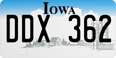 IA license plate DDX362