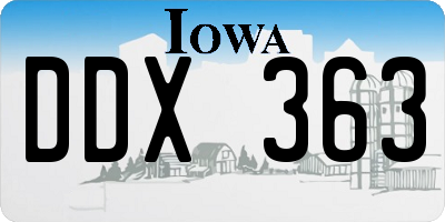 IA license plate DDX363