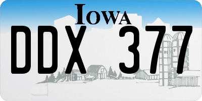 IA license plate DDX377
