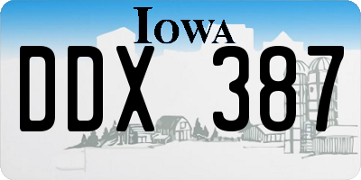 IA license plate DDX387