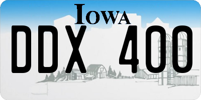 IA license plate DDX400