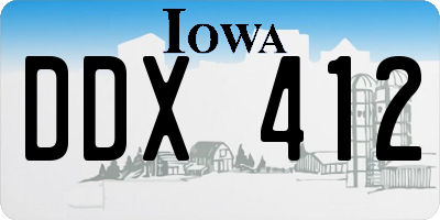 IA license plate DDX412