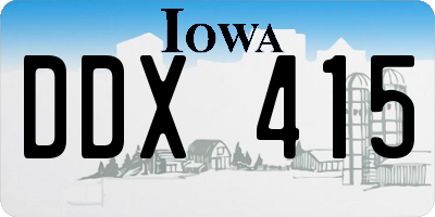 IA license plate DDX415