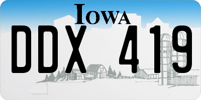 IA license plate DDX419