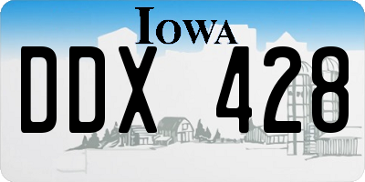 IA license plate DDX428