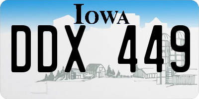 IA license plate DDX449