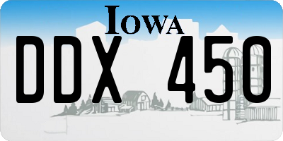 IA license plate DDX450