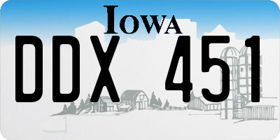 IA license plate DDX451