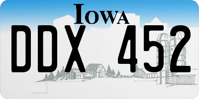 IA license plate DDX452