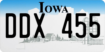 IA license plate DDX455