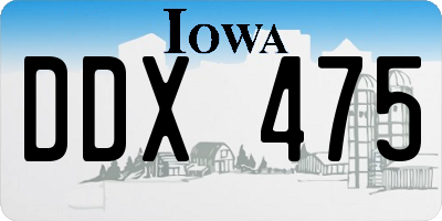 IA license plate DDX475