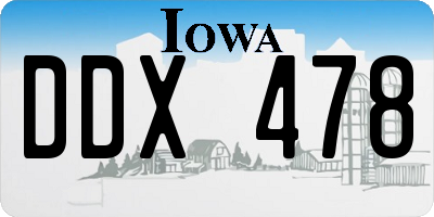 IA license plate DDX478