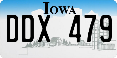 IA license plate DDX479