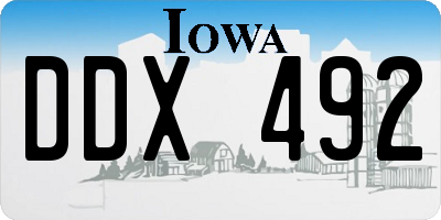 IA license plate DDX492