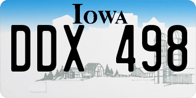 IA license plate DDX498