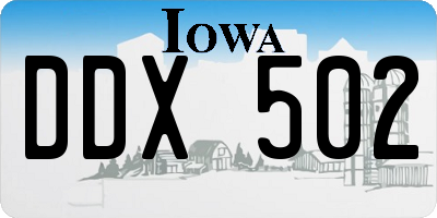 IA license plate DDX502