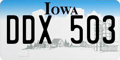 IA license plate DDX503