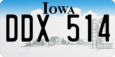 IA license plate DDX514