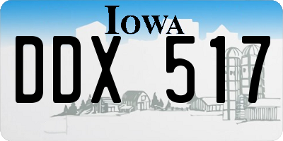 IA license plate DDX517