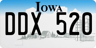 IA license plate DDX520