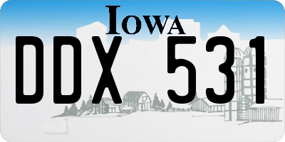 IA license plate DDX531
