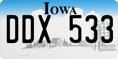 IA license plate DDX533