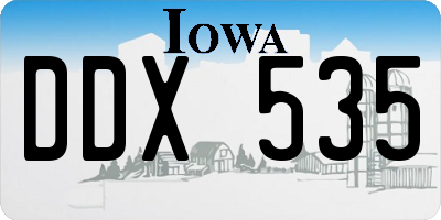 IA license plate DDX535