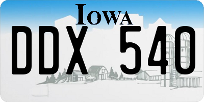 IA license plate DDX540