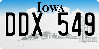 IA license plate DDX549