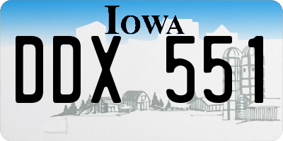 IA license plate DDX551