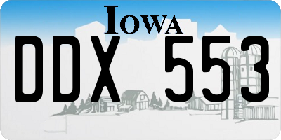 IA license plate DDX553