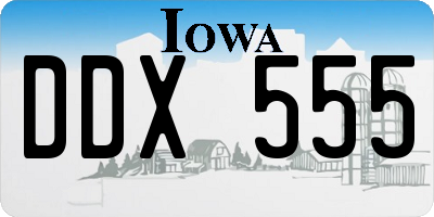 IA license plate DDX555