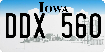 IA license plate DDX560