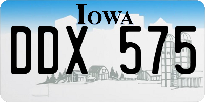 IA license plate DDX575