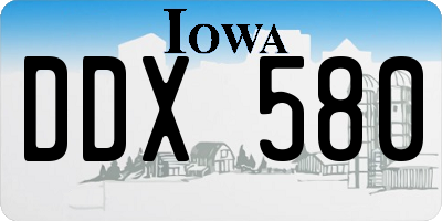 IA license plate DDX580