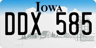 IA license plate DDX585
