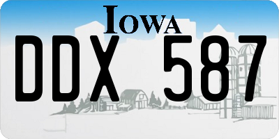 IA license plate DDX587