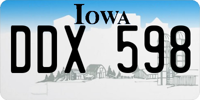 IA license plate DDX598