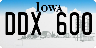 IA license plate DDX600