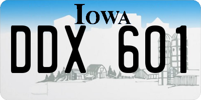IA license plate DDX601