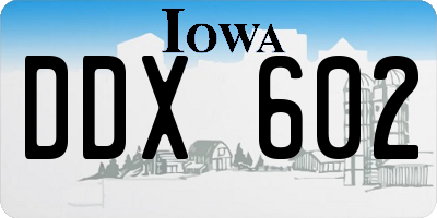 IA license plate DDX602