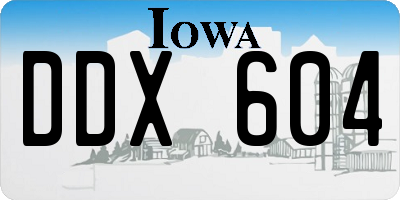 IA license plate DDX604