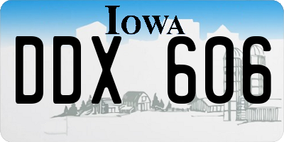IA license plate DDX606