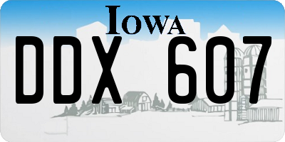 IA license plate DDX607